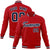 Custom Royal Red Navy White Bomber Full-Snap Varsity Letterman Jacket