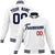 Custom White Navy Red Bomber Full-Snap Varsity Letterman Jacket