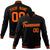 Custom Black Orange Bomber Full-Snap Varsity Letterman Jacket