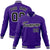 Custom Purple Black-White Bomber Full-Snap Varsity Letterman Jacket