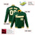 Custom Kelly-Green White-Gold Bomber Full-Snap Varsity Letterman Jacket