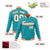 Custom Aqua White Orange Bomber Full-Snap Varsity Letterman Jacket