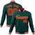 Custom Midnight-Green Red-Gold Bomber Full-Snap Varsity Letterman Jacket