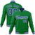 Custom Neon-Green Purple-White Bomber Full-Snap Varsity Letterman Jacket