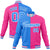 Custom Light-Blue Pink Bomber Full-Snap Varsity Letterman Split Fashion Jacket