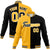 Custom Yellow White Black Bomber Full-Snap Varsity Letterman Split Fashion Jacket