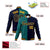 Custom Kelly-Green Navy Yellow Bomber Full-Snap Varsity Letterman Split Fashion Jacket