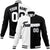 Custom White Black Gray Bomber Full-Snap Varsity Letterman Split Fashion Jacket