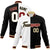 Custom White Black Cream Bomber Full-Snap Varsity Letterman Split Fashion Jacket