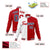 Custom White Red Purple Bomber Full-Snap Varsity Letterman Split Fashion Jacket