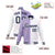 Custom Light-Purple White Bomber Full-Snap Varsity Letterman Split Fashion Jacket