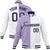 Custom Light-Purple White Bomber Full-Snap Varsity Letterman Split Fashion Jacket