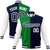 Custom Kelly Green Navy-White Bomber Full-Snap Varsity Letterman Split Fashion Jacket