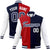 Custom Red Navy-White Bomber Full-Snap Varsity Letterman Split Fashion Jacket