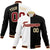 Custom White Black Burgundy Bomber Full-Snap Varsity Letterman Split Fashion Jacket