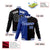 Custom Thunder-Blue Gray Black Bomber Full-Snap Varsity Letterman Split Fashion Jacket