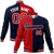 Custom Royal-Red White Navy Bomber Full-Snap Varsity Letterman Split Fashion Jacket