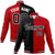 Custom Black White Royal-Red Bomber Full-Snap Varsity Letterman Split Fashion Jacket