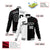 Custom White Black Gray Bomber Full-Snap Varsity Letterman Split Fashion Jacket