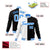 Custom White Black Light-Blue Bomber Full-Snap Varsity Letterman Split Fashion Jacket