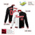 Custom White Black Red Bomber Full-Snap Varsity Letterman Split Fashion Jacket