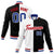 Custom White Black Red Bomber Full-Snap Varsity Letterman Split Fashion Jacket