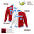 Custom White Red Light-Blue Bomber Full-Snap Varsity Letterman Split Fashion Jacket