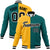 Custom Yellow Aqua Black Bomber Full-Snap Varsity Letterman Split Fashion Jacket