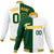 Custom Kelly Green White Gold Bomber Full-Snap Varsity Letterman Split Fashion Jacket