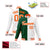 Custom Kelly Green White Orange Bomber Full-Snap Varsity Letterman Split Fashion Jacket