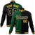 Custom Kelly Green Black Gold Bomber Full-Snap Varsity Letterman Split Fashion Jacket