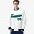 Custom White- Midnight Green- Black Bomber Full-Snap Varsity Letterman Jacket