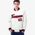 Custom White- Red-Navy Bomber Full-Snap Varsity Letterman Jacket