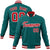 Custom Aqua- Red-White Bomber Full-Snap Varsity Letterman Jacket