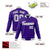 Custom Purple- Gray-White Bomber Full-Snap Varsity Letterman Jacket