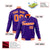 Custom Purple- Orange-White Bomber Full-Snap Varsity Letterman Jacket