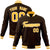 Custom Brown- Yellow-White Bomber Full-Snap Varsity Letterman Jacket