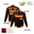 Custom Brown- Orange-White Bomber Full-Snap Varsity Letterman Jacket