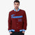 Custom Crimson-Powder Blue -White Bomber Full-Snap Varsity Letterman Jacket