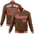 Custom Brown- Red-White Bomber Full-Snap Varsity Letterman Jacket