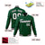 Custom Midnight Green- White-Black Bomber Full-Snap Varsity Letterman Jacket