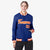 Custom Royal Blue- Orange-White Bomber Full-Snap Varsity Letterman Jacket