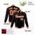 Custom Black- Orange-White Bomber Full-Snap Varsity Letterman Jacket