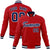 Custom Royal- Red- Navy Bomber Full-Snap Varsity Letterman Jacket