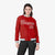 Custom Red- Gray-White Bomber Full-Snap Varsity Letterman Jacket