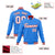 Custom Powder Blue- White-Red Bomber Full-Snap Varsity Letterman Jacket