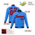 Custom Powder Blue-Red-Navy Bomber Full-Snap Varsity Letterman Jacket