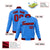 Custom Powder Blue- Red-Black Bomber Full-Snap Varsity Letterman Jacket