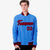 Custom Powder Blue- Red-Black Bomber Full-Snap Varsity Letterman Jacket