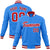 Custom Electric Blue Red-White Bomber Full-Snap Varsity Letterman Jacket